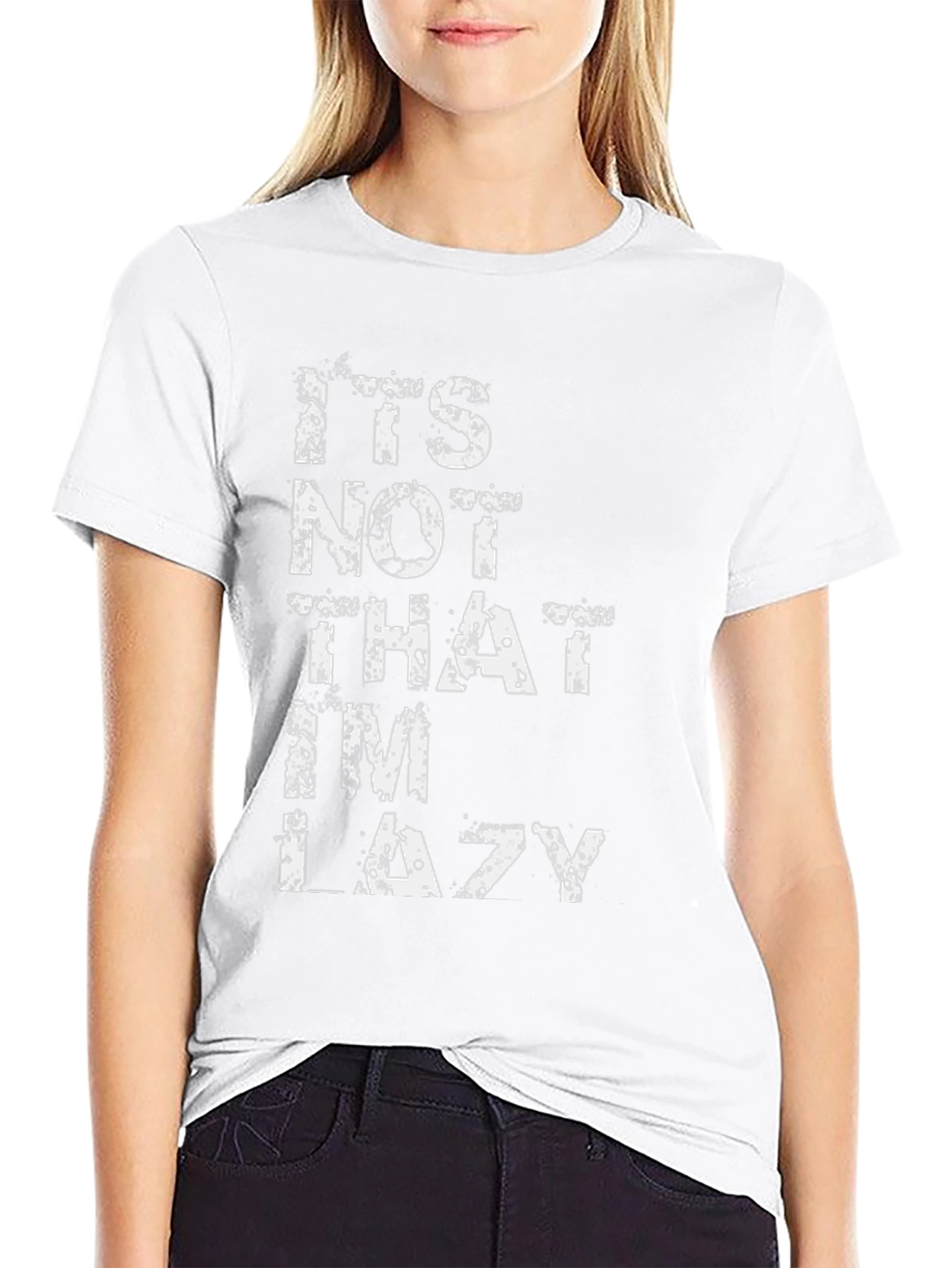 Funny Lazy Graphic Tee - Black Cotton T-Shirt