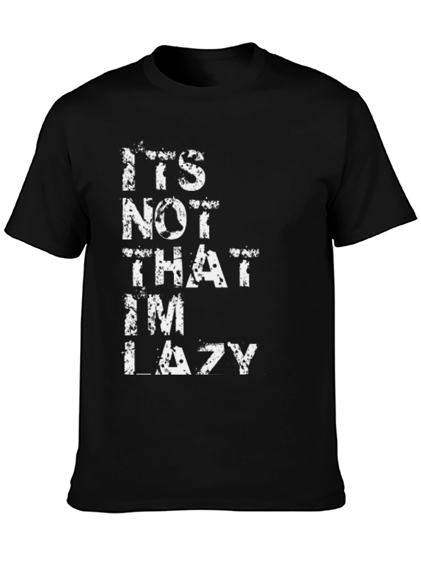 Funny Lazy Graphic Tee - Black Cotton T-Shirt