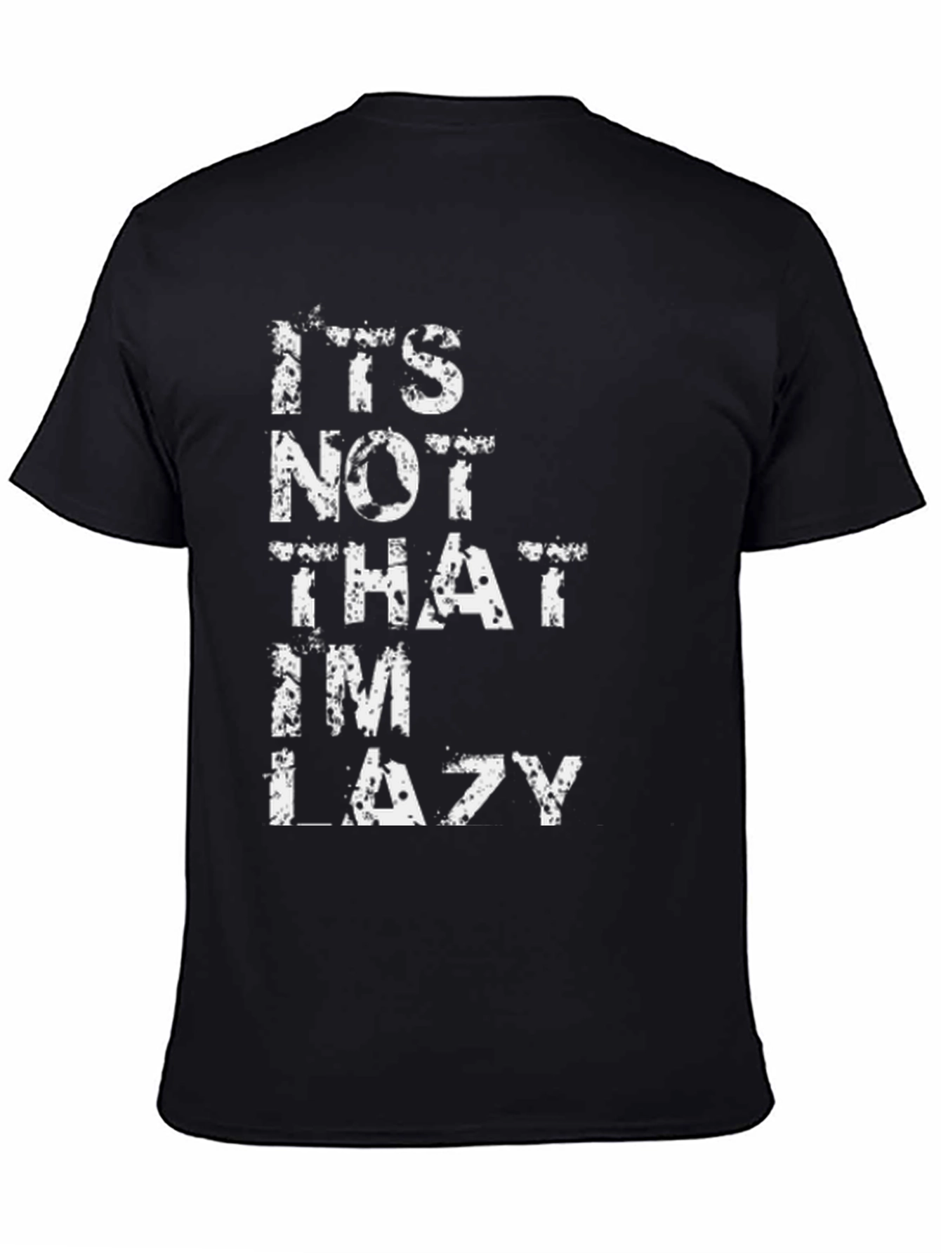 Funny Lazy Graphic Tee - Black Cotton T-Shirt
