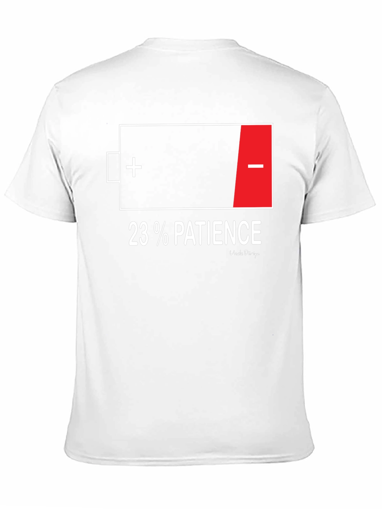 23% Patience Funny Graphic T-Shirt - Black