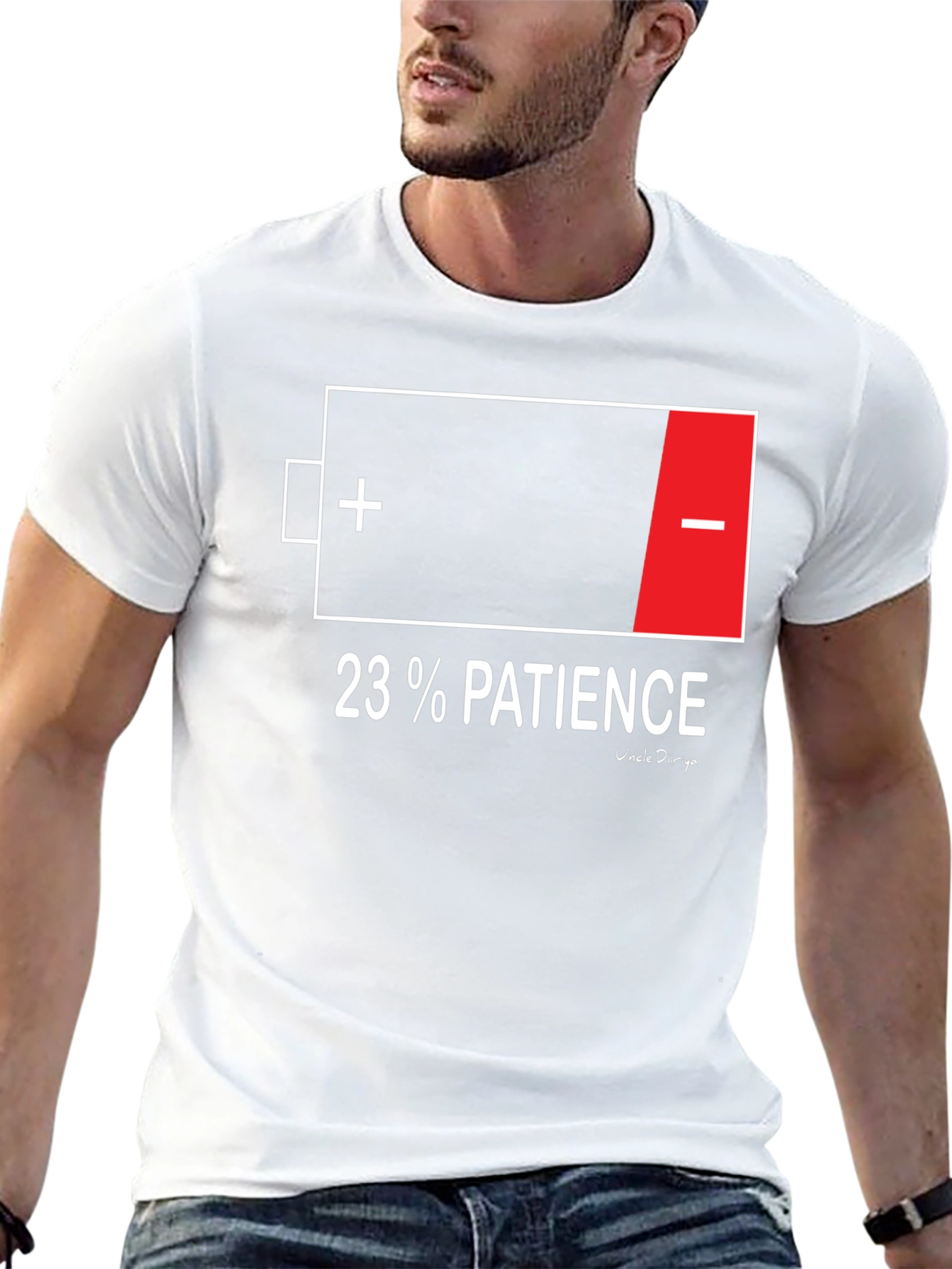 23% Patience Funny Graphic T-Shirt - Black