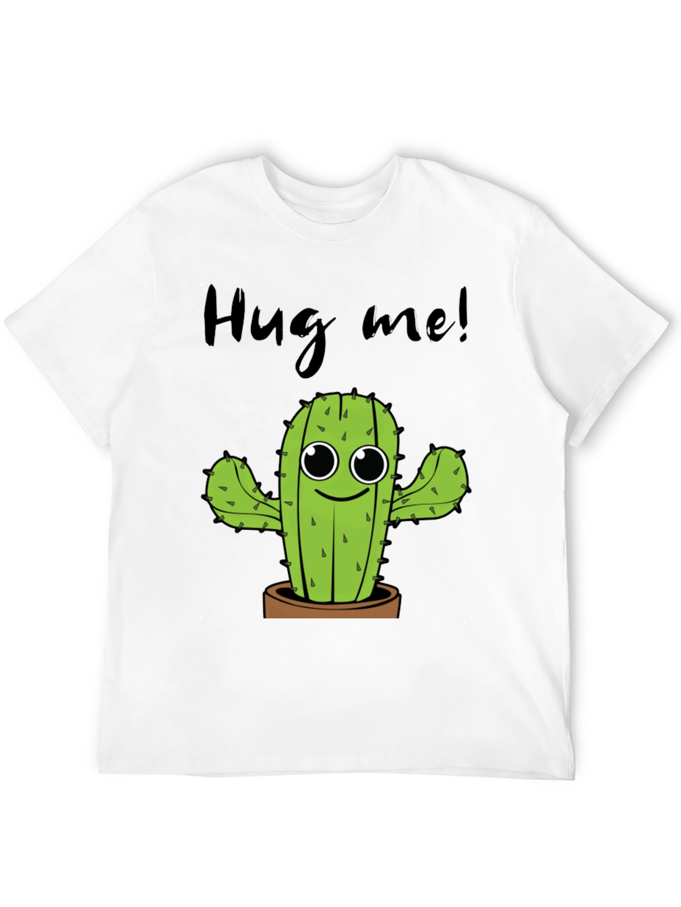 Hug Me Cactus Graphic Tee - Unisex Cotton T-Shirt