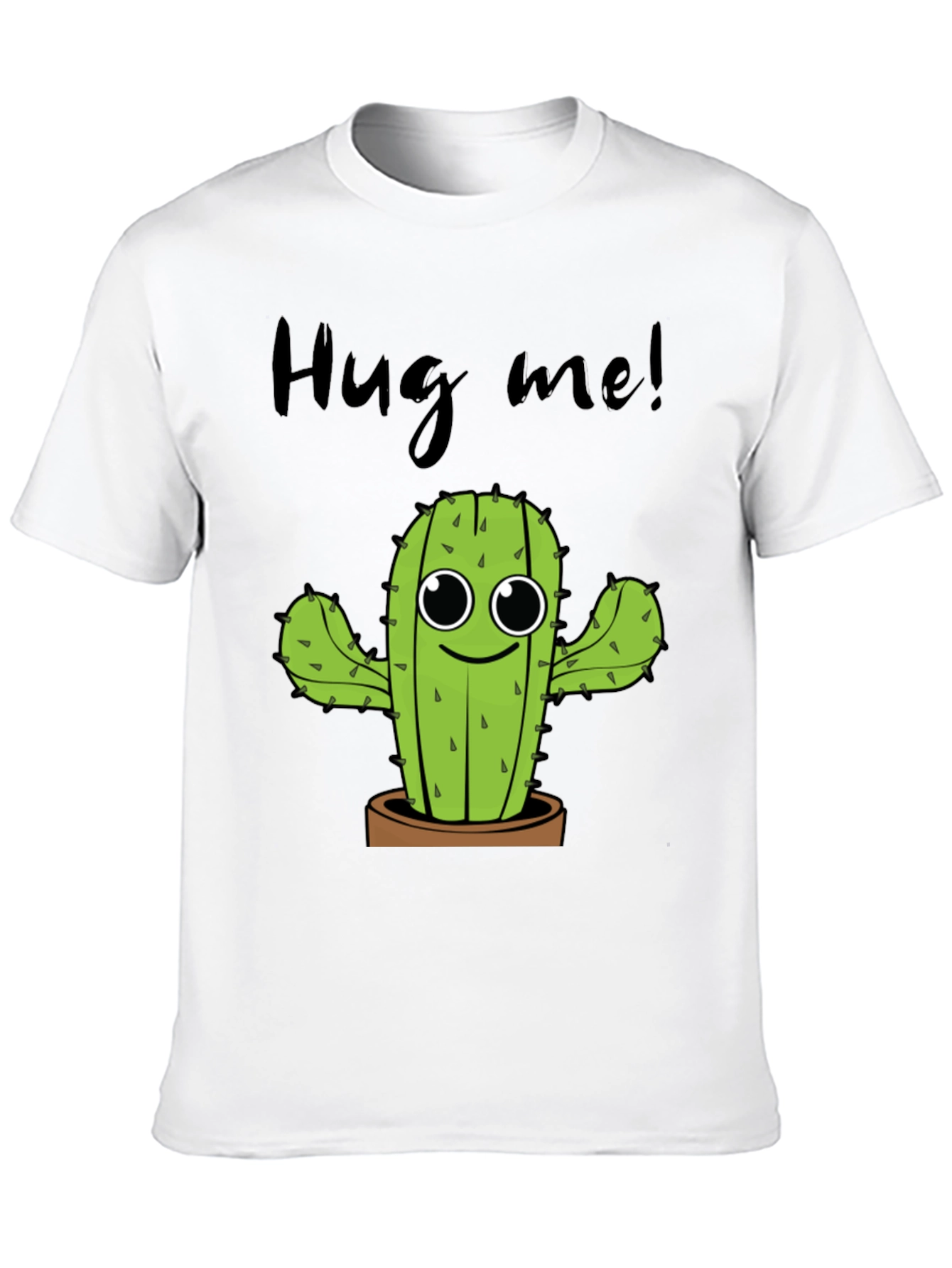 Hug Me Cactus Graphic Tee - Unisex Cotton T-Shirt