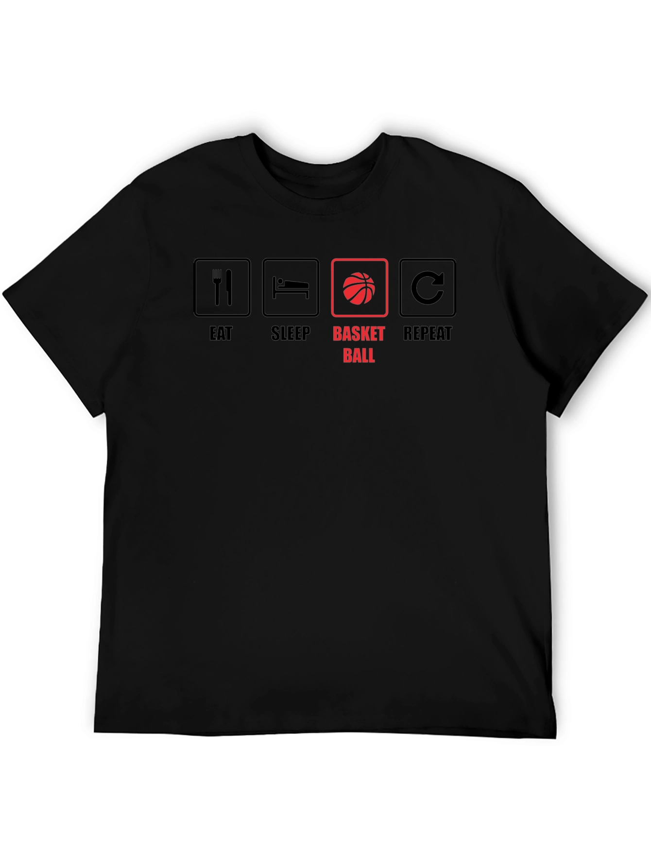 Eat Sleep Basketball Repeat Black T-Shirt
