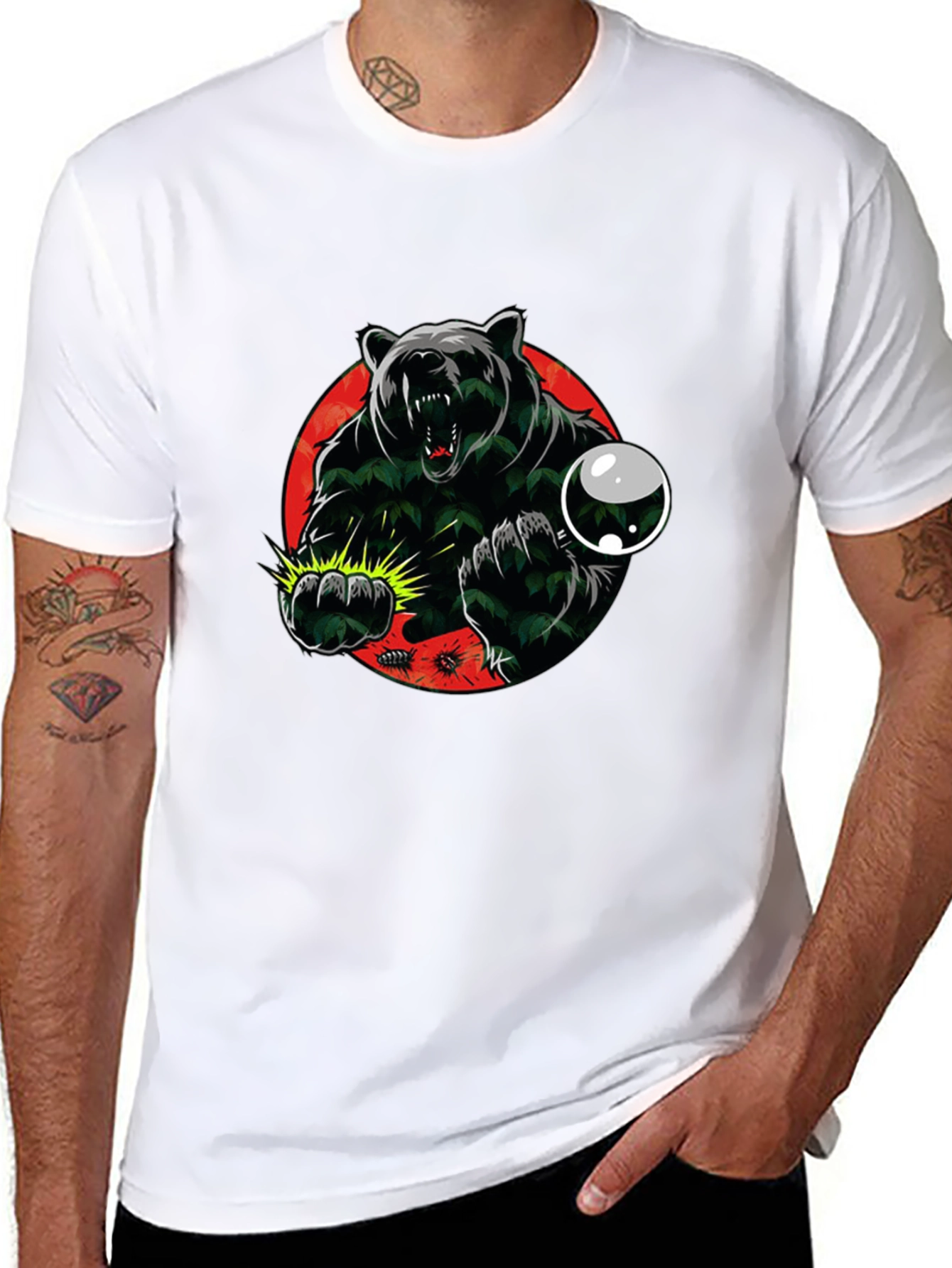Mens Graphic Tee - Bear Attack Design
