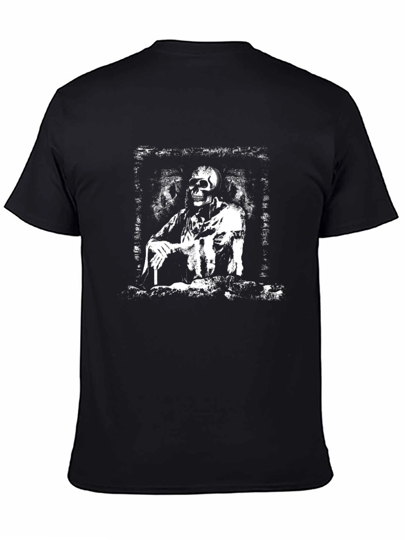 Grim Reaper Black T-Shirt - Edgy Skeleton Design