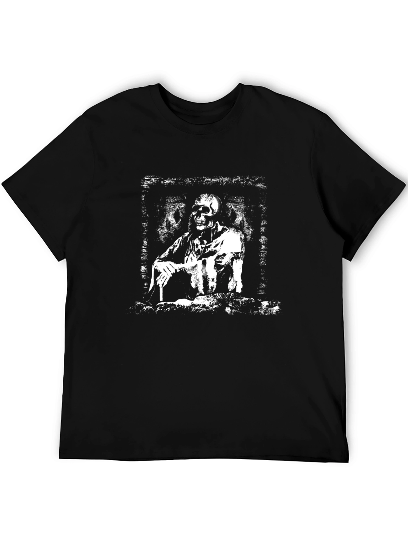 Grim Reaper Black T-Shirt - Edgy Skeleton Design