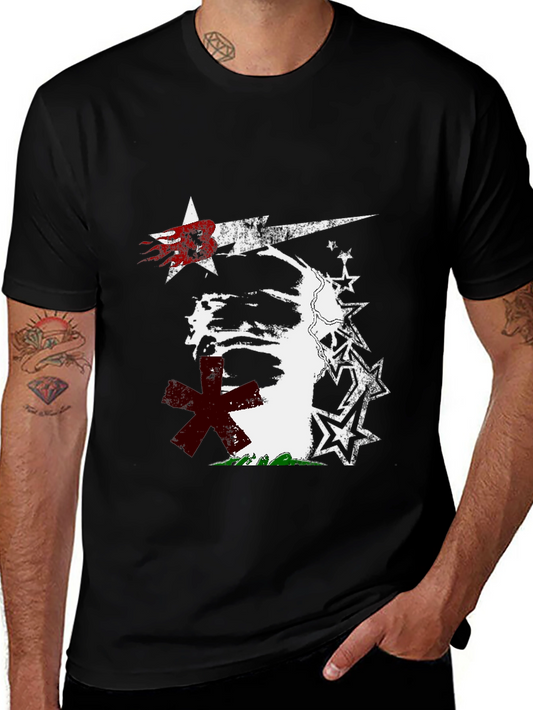 Edgy Graphic Print Black T-Shirt