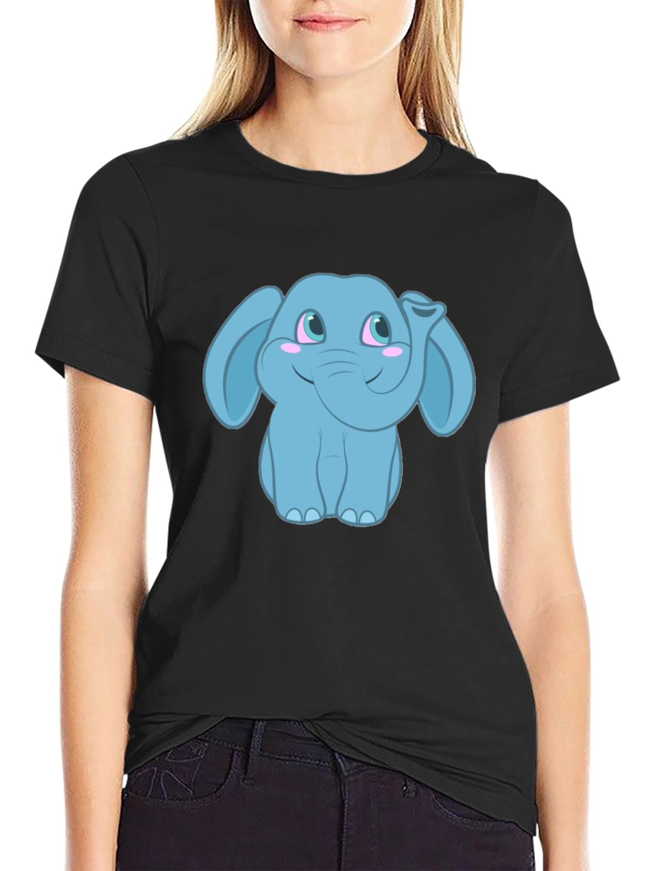 Cute Cartoon Elephant Graphic T-Shirt - Unisex