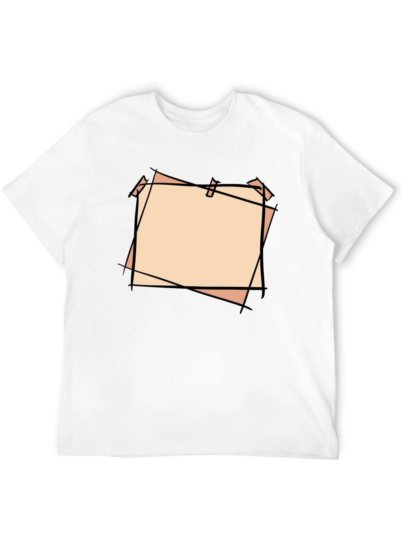 Black T-Shirt with Blank Peach Note Design