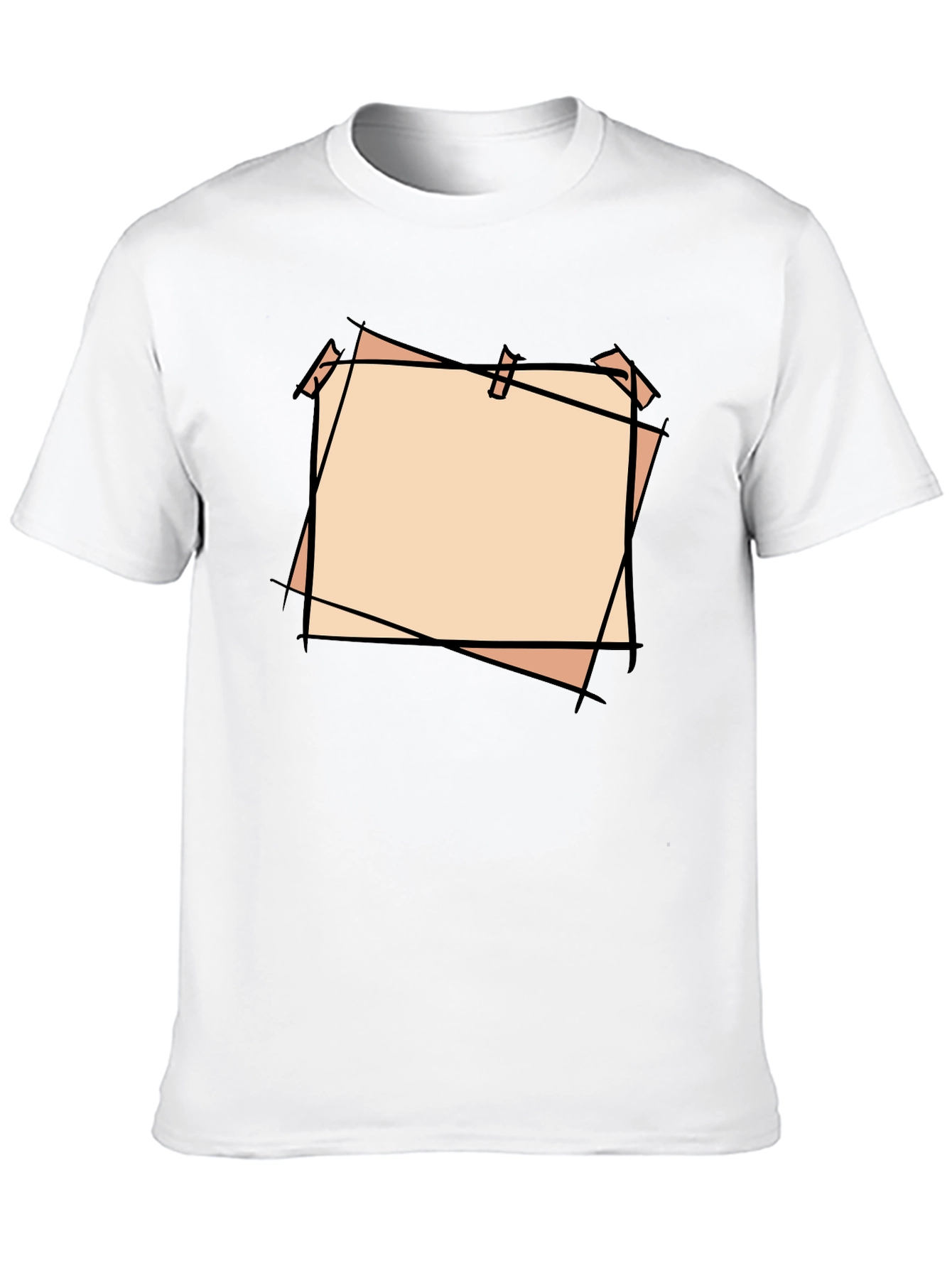 Black T-Shirt with Blank Peach Note Design