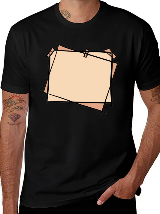 Black T-Shirt with Blank Peach Note Design