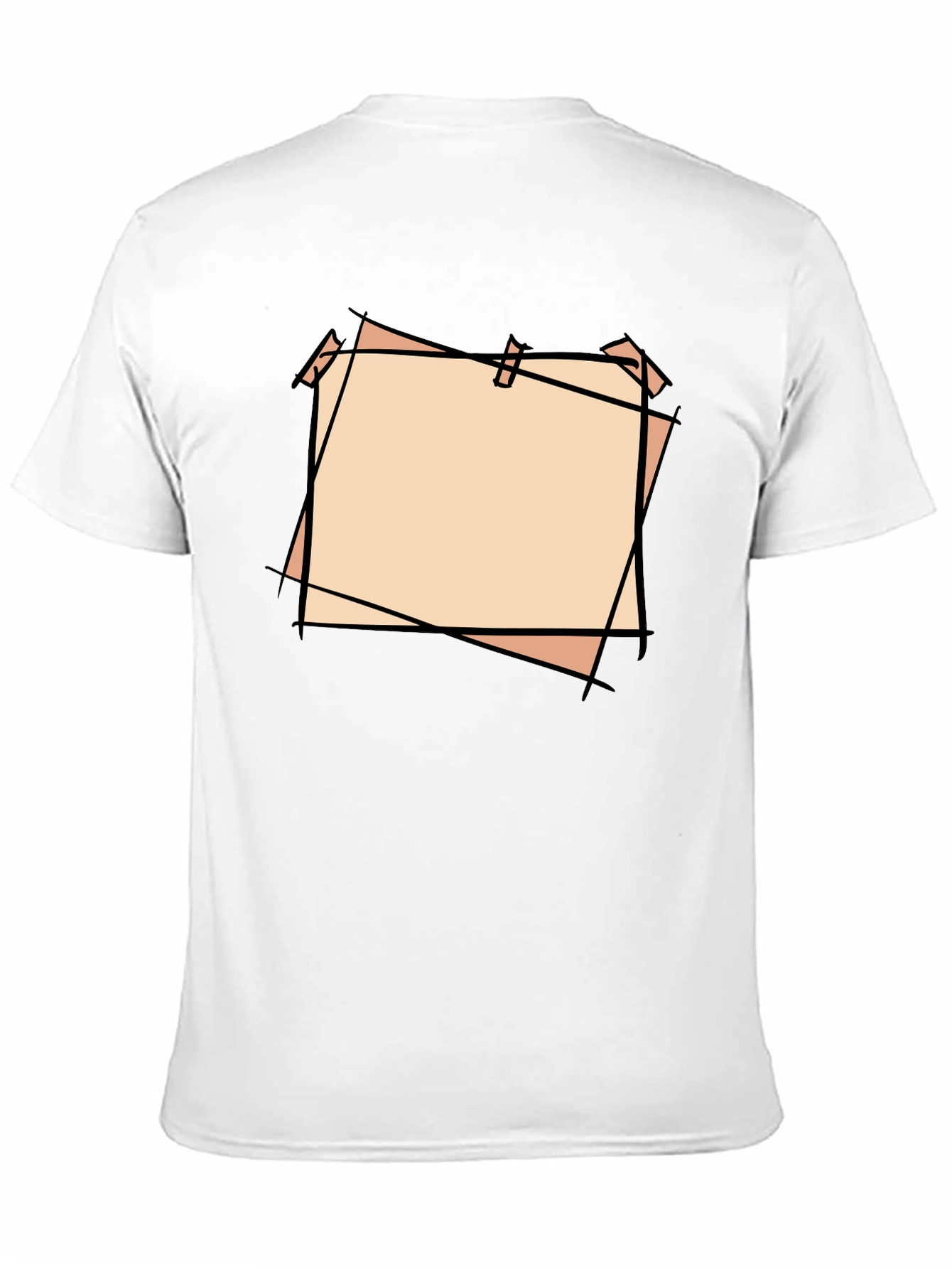 Black T-Shirt with Blank Peach Note Design