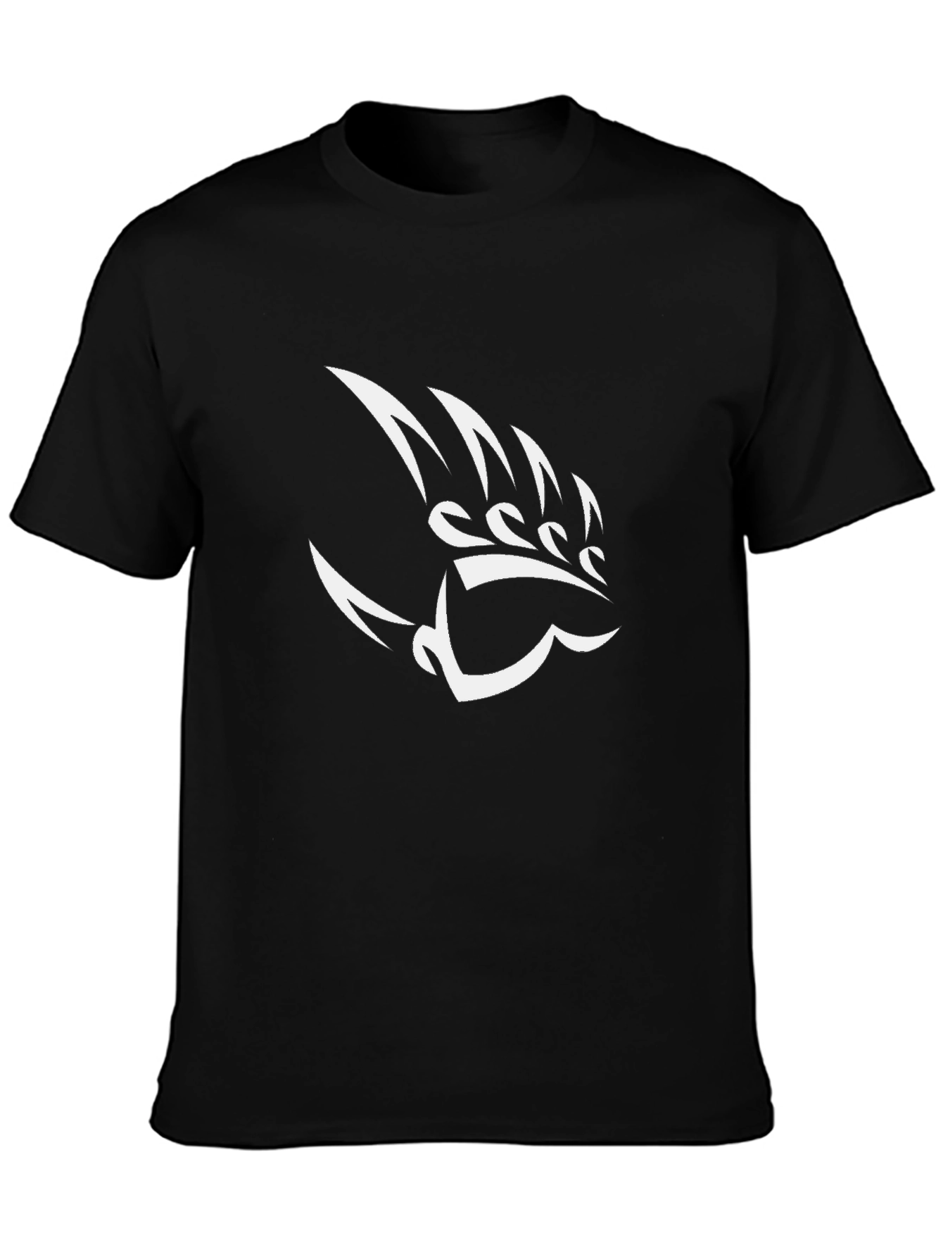 Black T-Shirt with Tribal Bear Claw Design