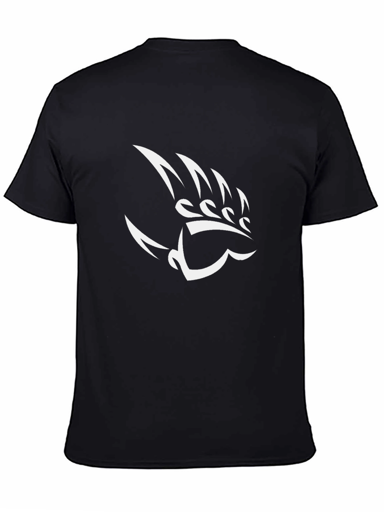 Black T-Shirt with Tribal Bear Claw Design