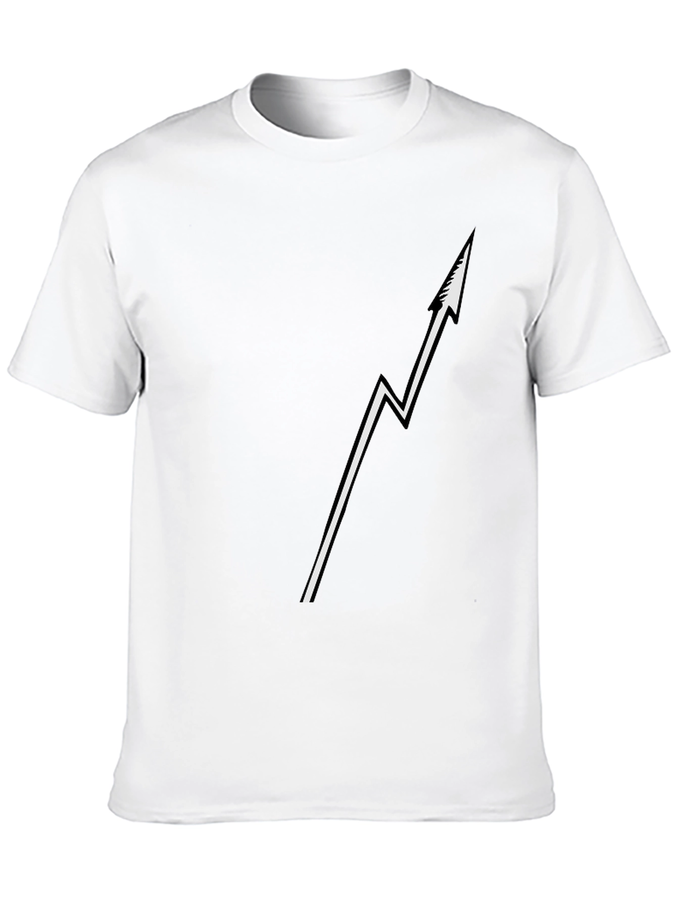 Modern Lightning Bolt Arrow Graphic Black T-Shirt