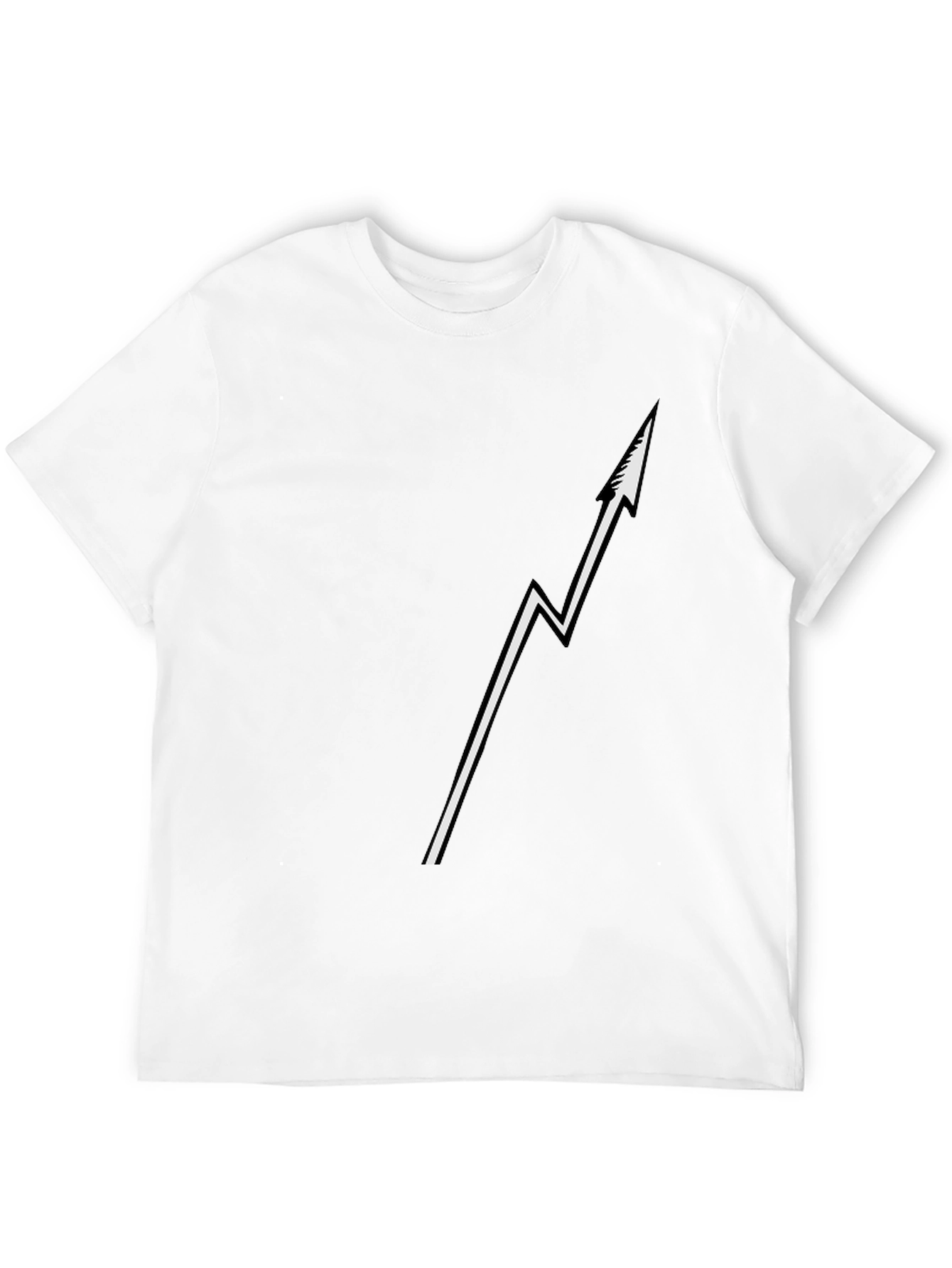 Modern Lightning Bolt Arrow Graphic Black T-Shirt