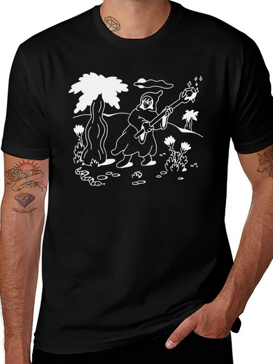 Wizard Graphic Print Black T-Shirt