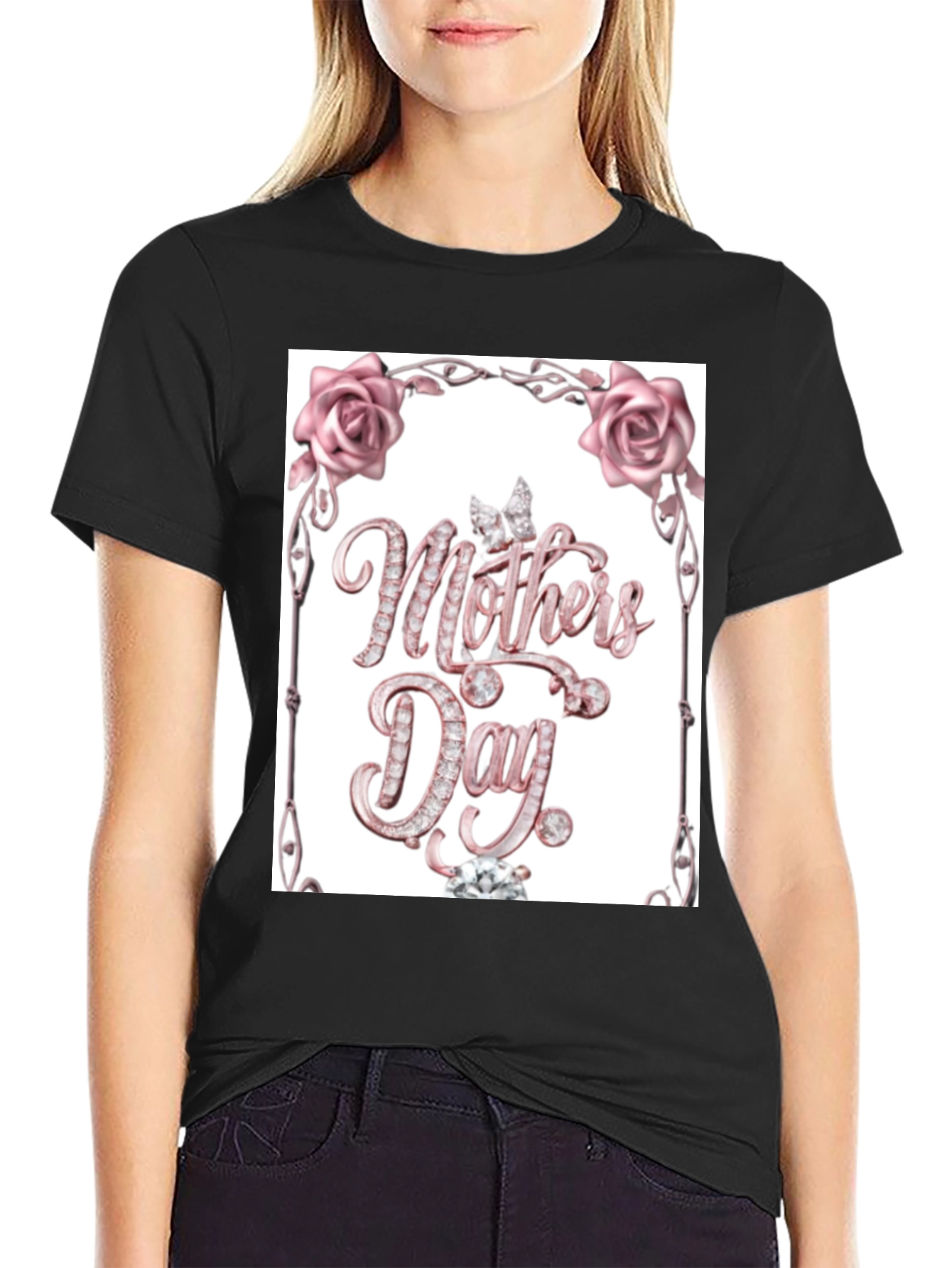 Diamond Mothers Day Black T-Shirt