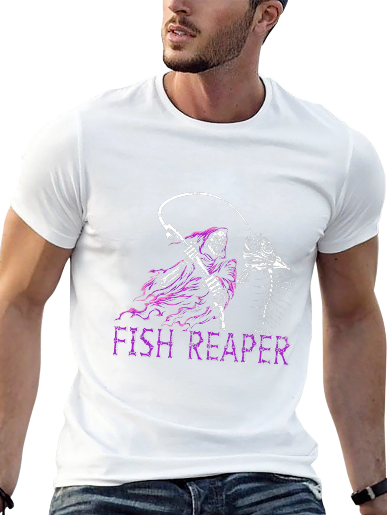 Fish Reaper Graphic T-Shirt - Dark Humor Tee