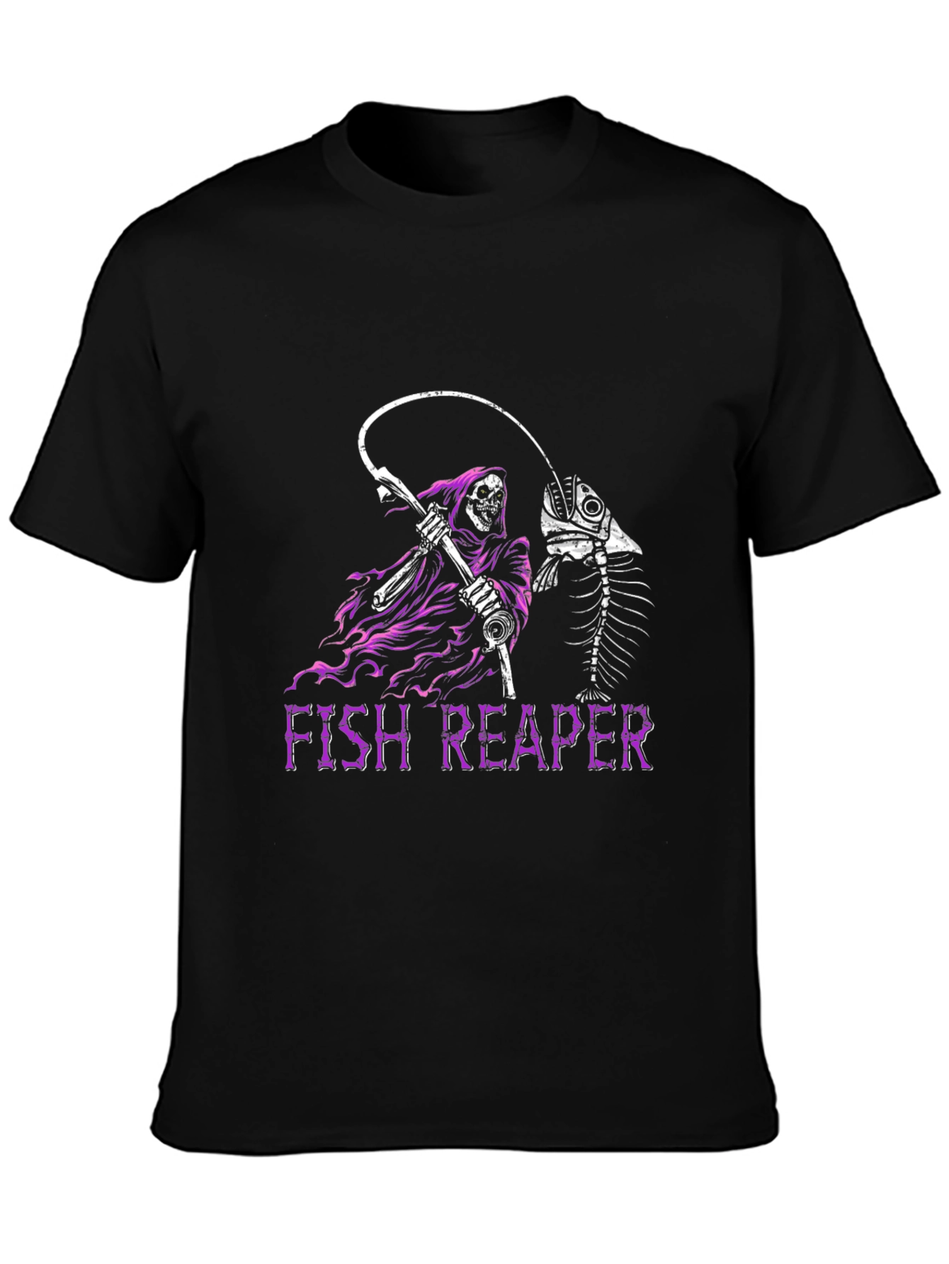 Fish Reaper Graphic T-Shirt - Dark Humor Tee