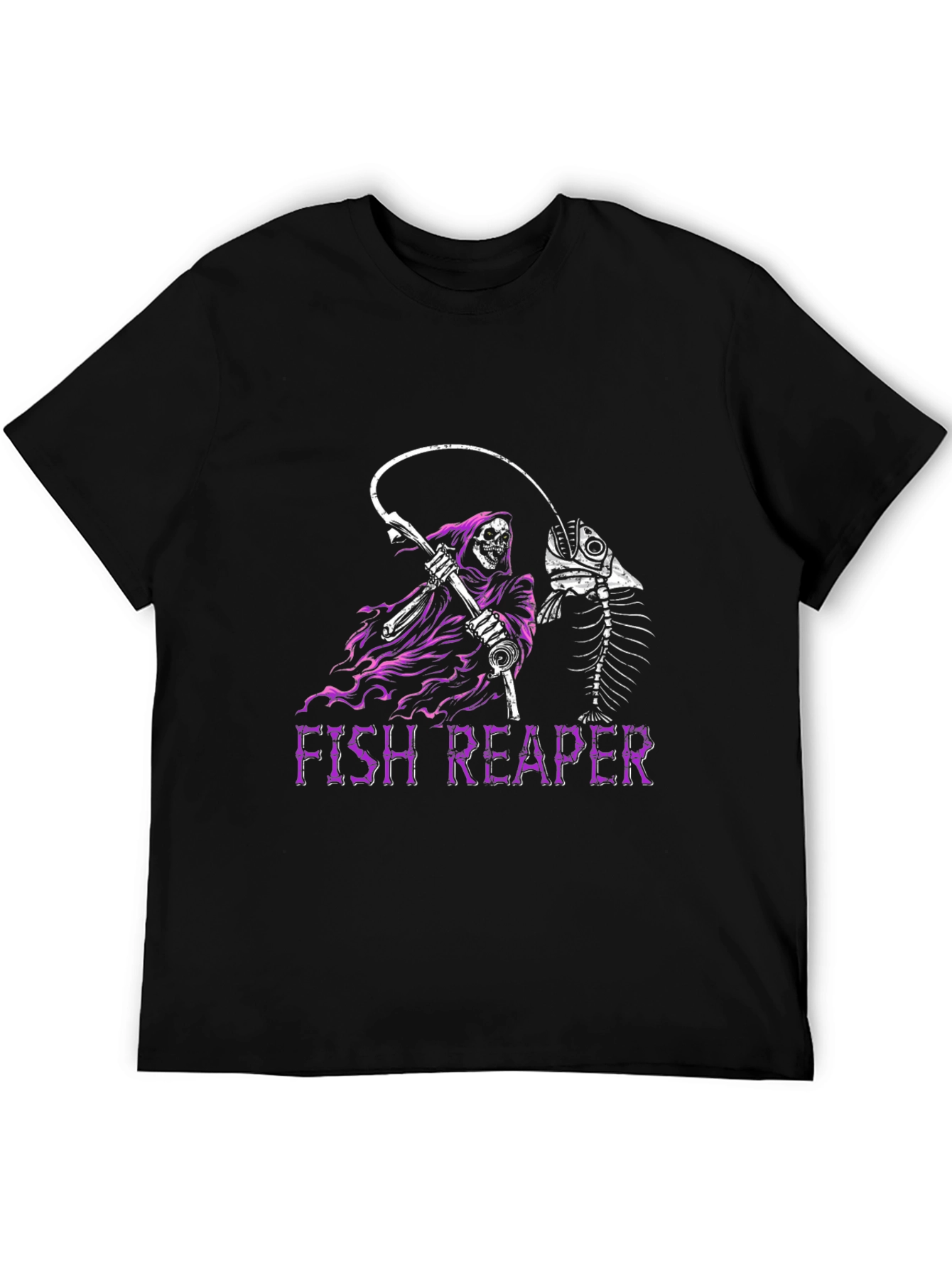 Fish Reaper Graphic T-Shirt - Dark Humor Tee