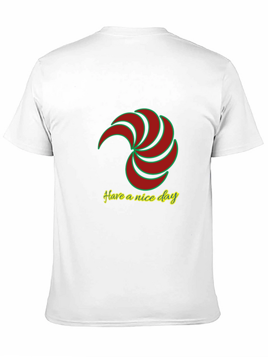 Mens Black T-Shirt with Spiral Graphic Design