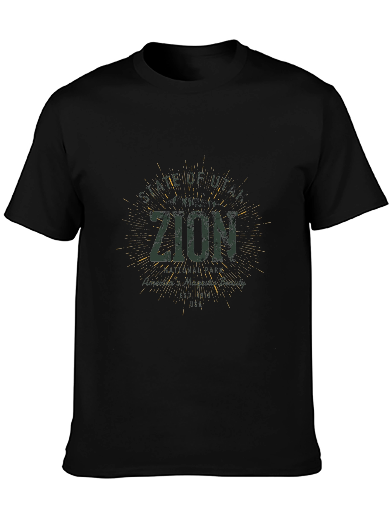 Zion National Park Graphic T-Shirt - Black