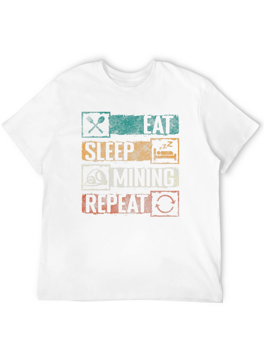 Eat Sleep Mining Repeat Graphic Tee - Miners Life T-Shirt