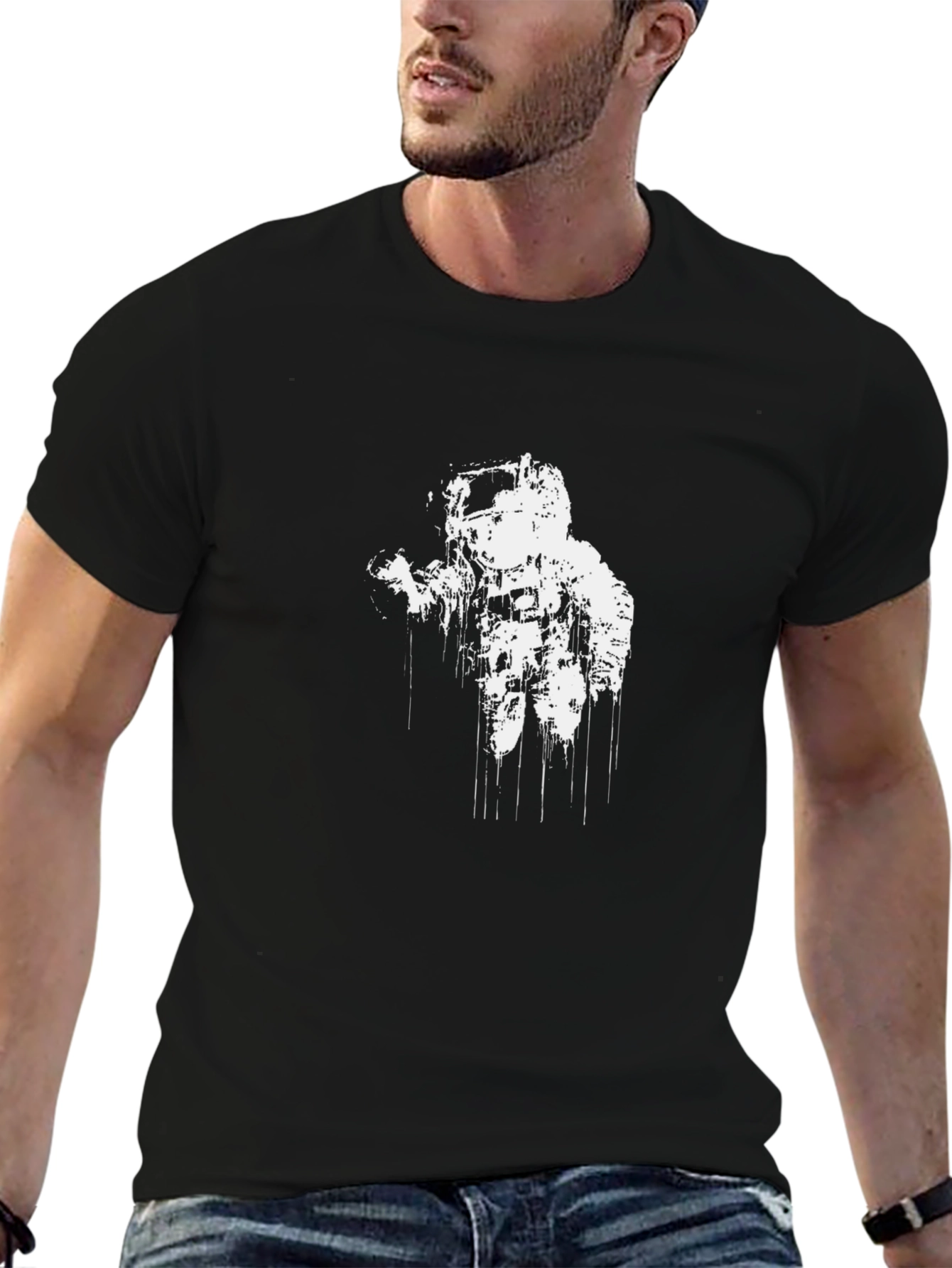 Astronaut Graphic Tee - Classic Black Cotton T-Shirt