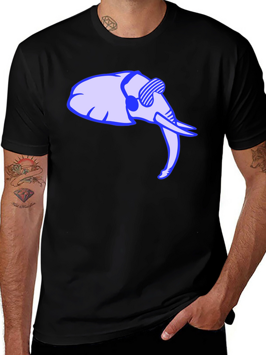 Cool Elephant Graphic Tee - Black Cotton Shirt