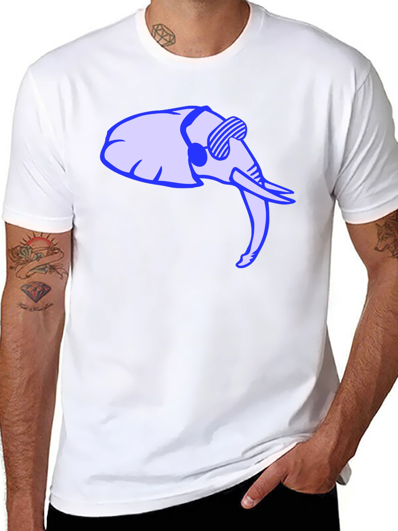 Cool Elephant Graphic Tee - Black Cotton Shirt