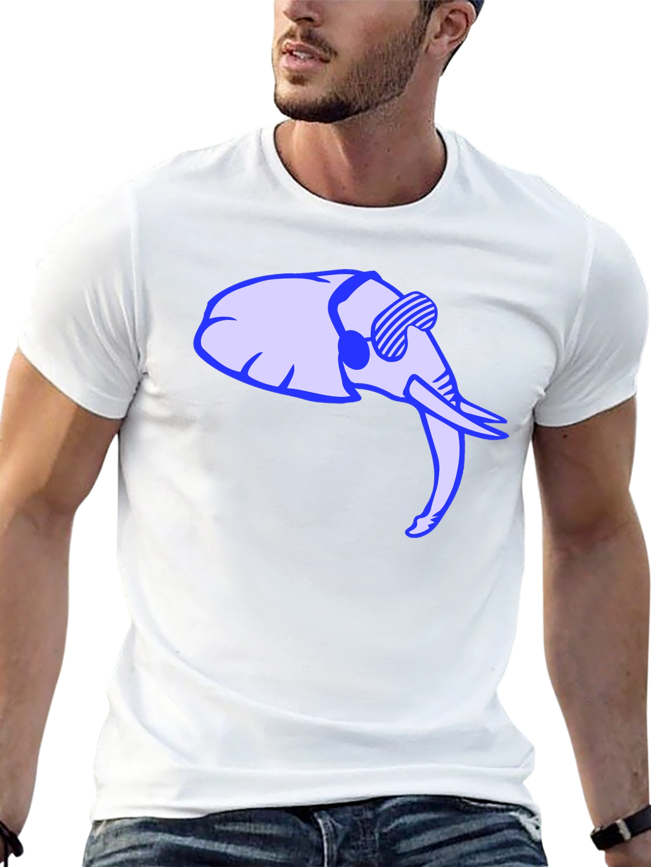 Cool Elephant Graphic Tee - Black Cotton Shirt