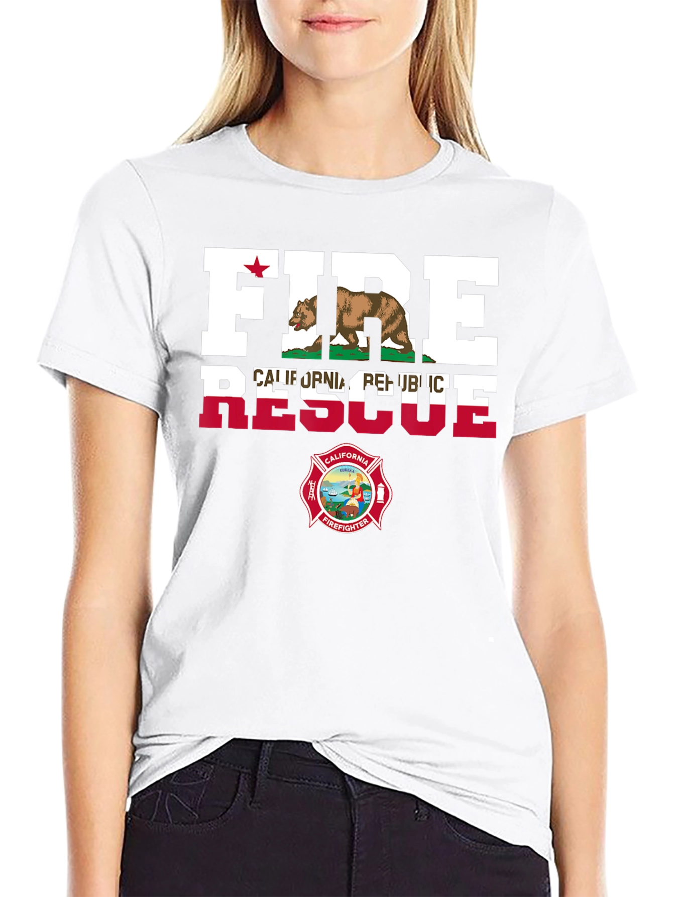 Fire Rescue California Firefighter T-Shirt