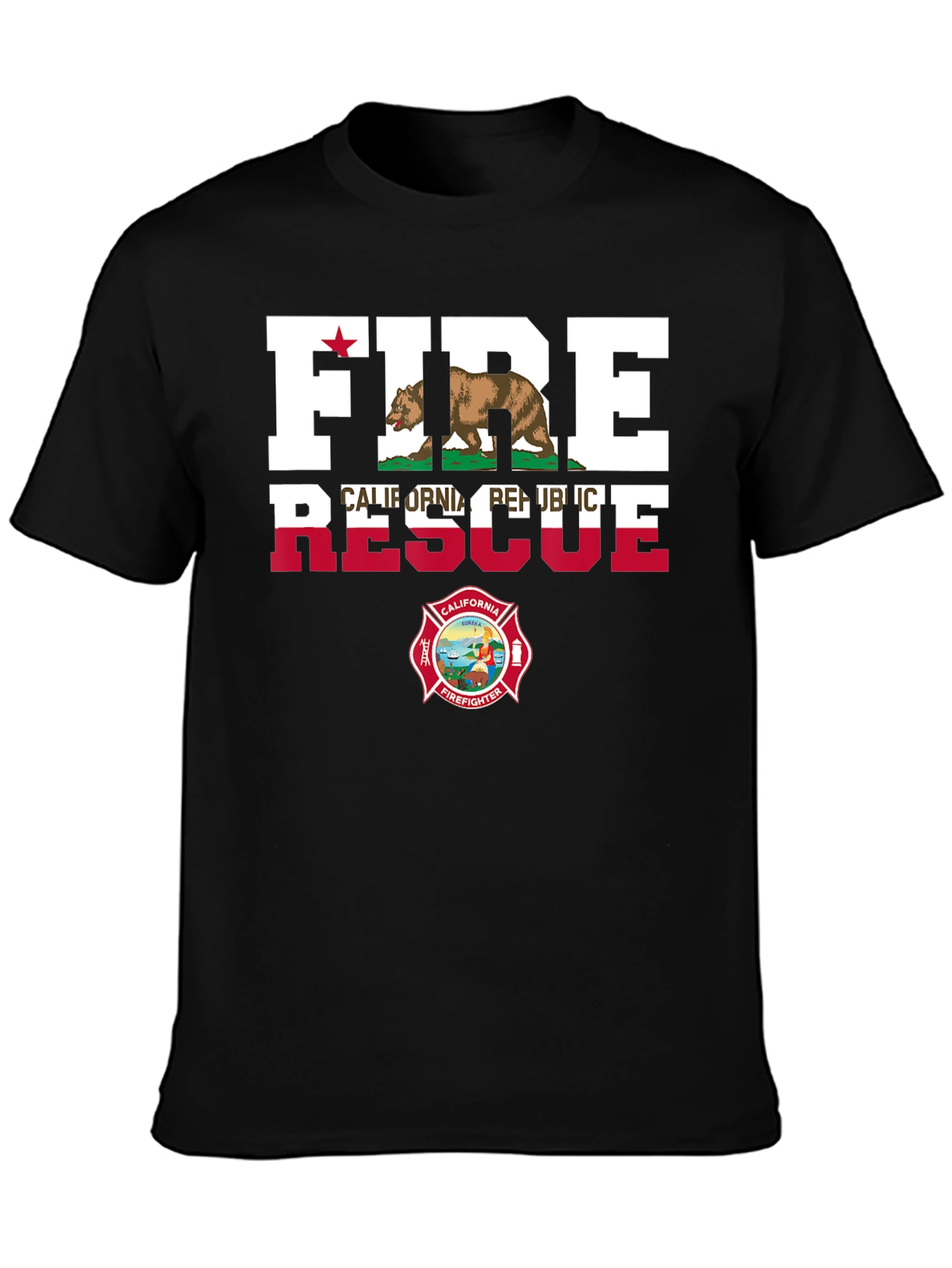Fire Rescue California Firefighter T-Shirt