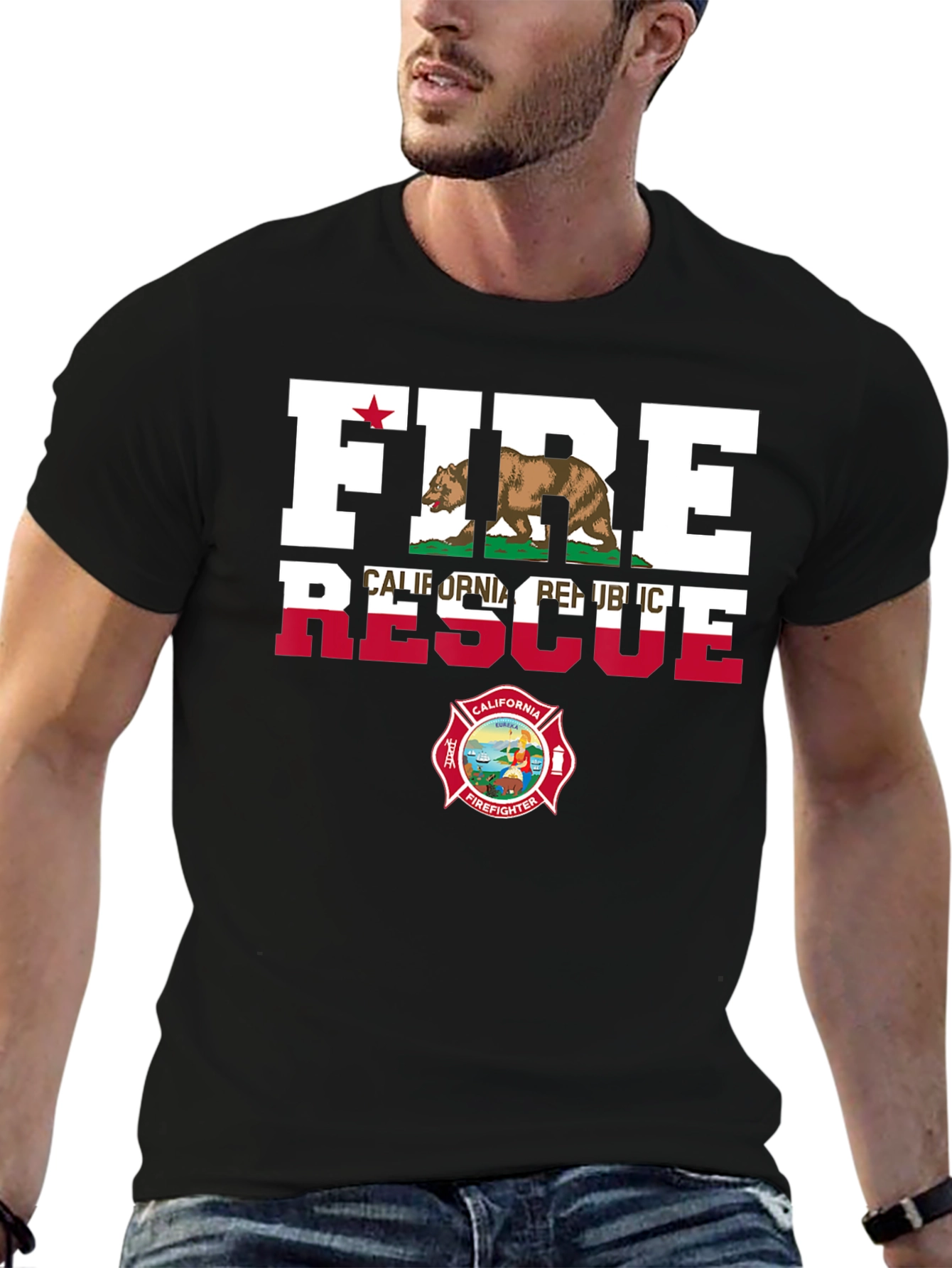 Fire Rescue California Firefighter T-Shirt