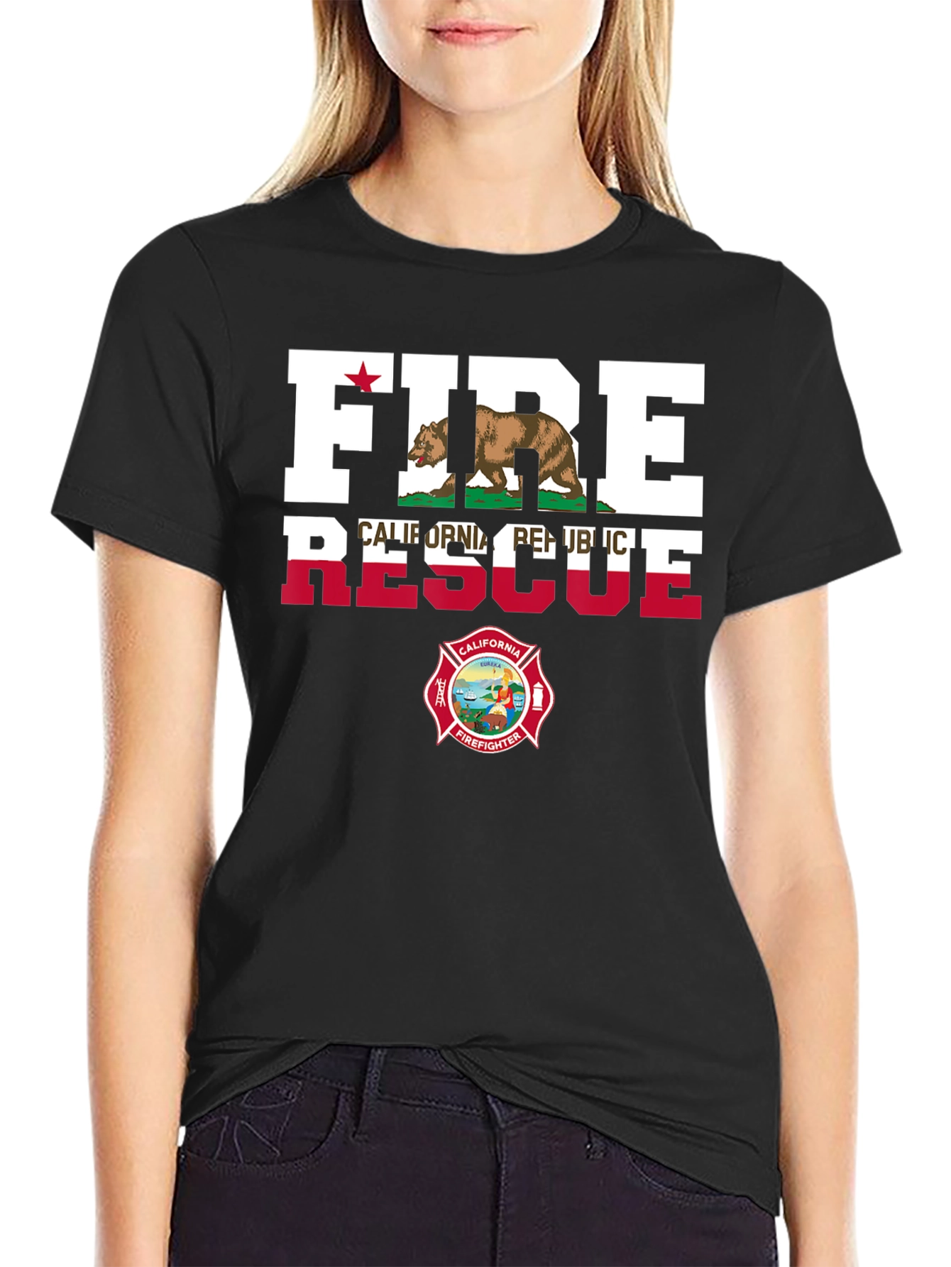 Fire Rescue California Firefighter T-Shirt