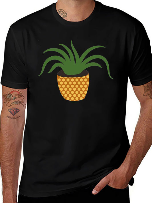 Pineapple Plant Graphic Tee - Black