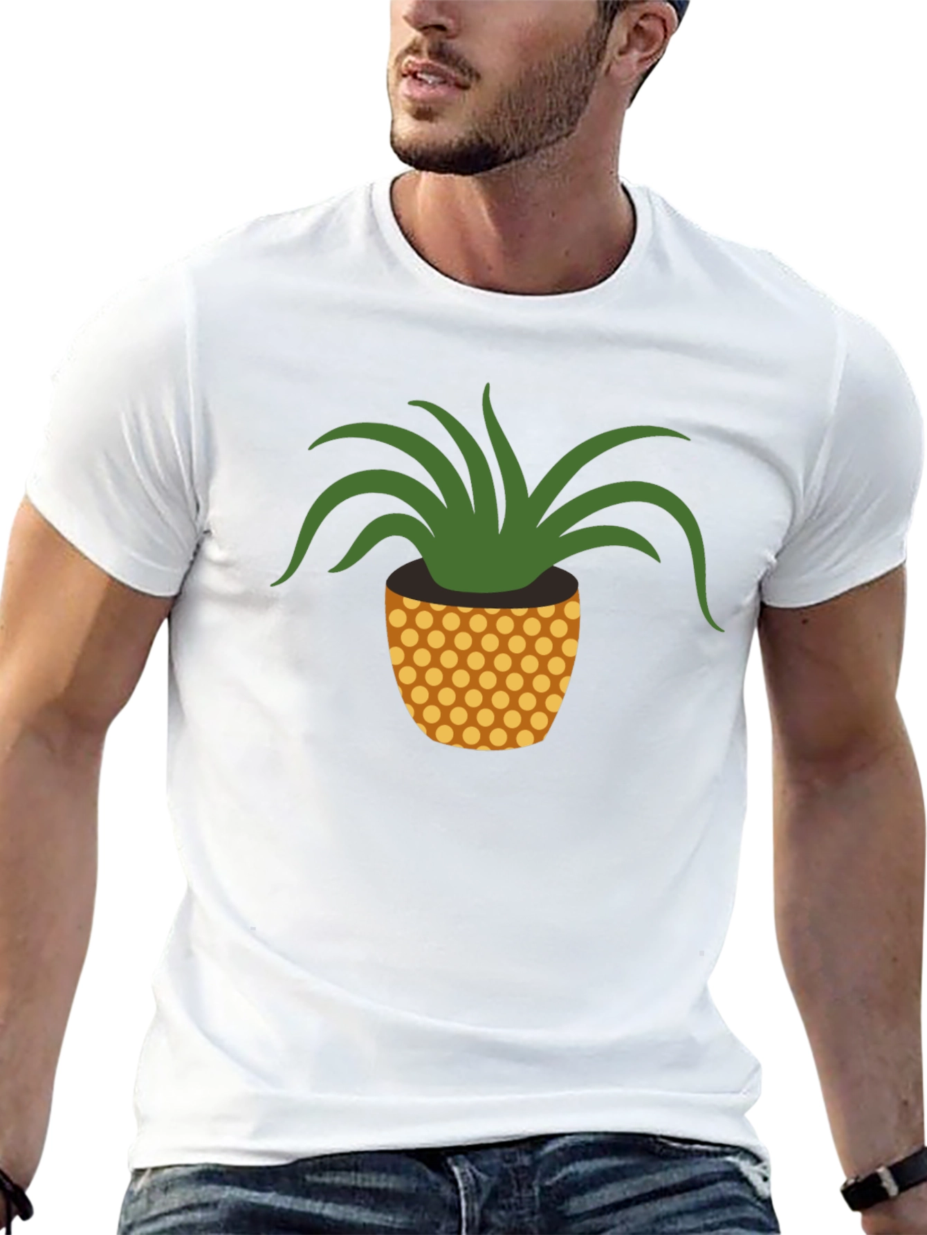 Pineapple Plant Graphic Tee - Black