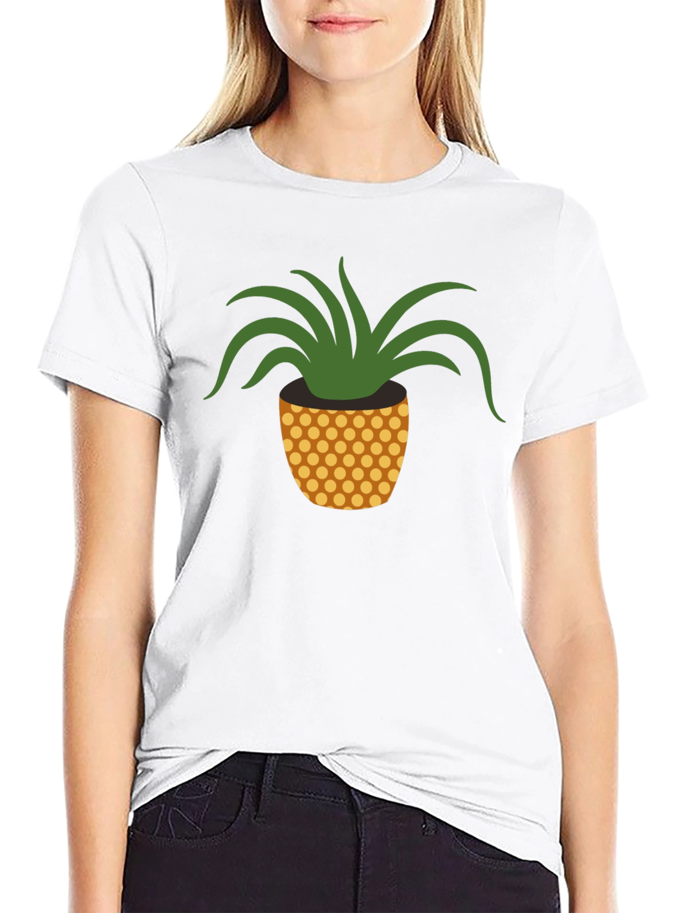 Pineapple Plant Graphic Tee - Black