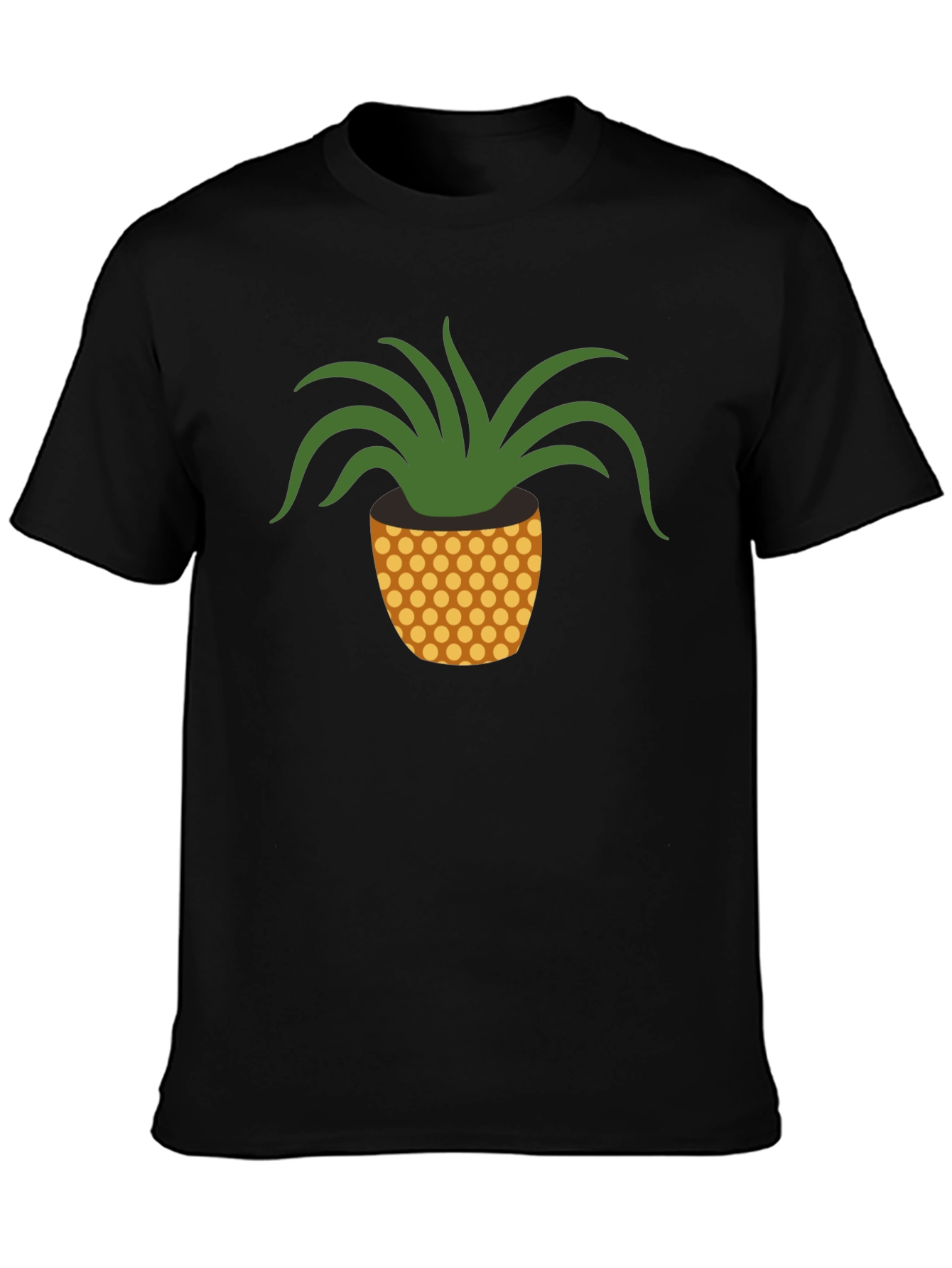 Pineapple Plant Graphic Tee - Black