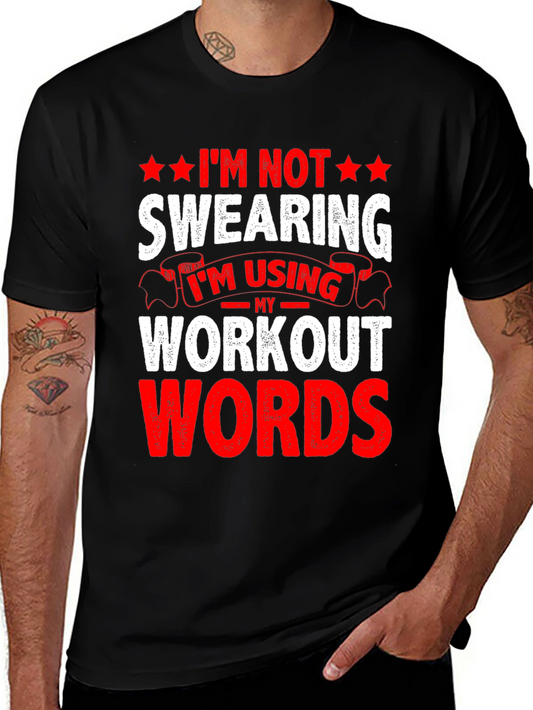 Workout Words Graphic Tee - Fitness Humor T-Shirt