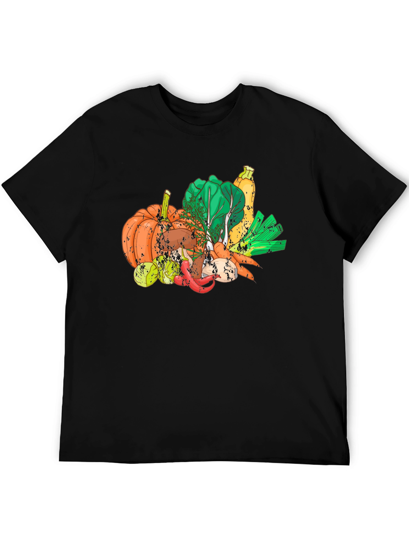 Vegetable Medley Graphic Black T-Shirt
