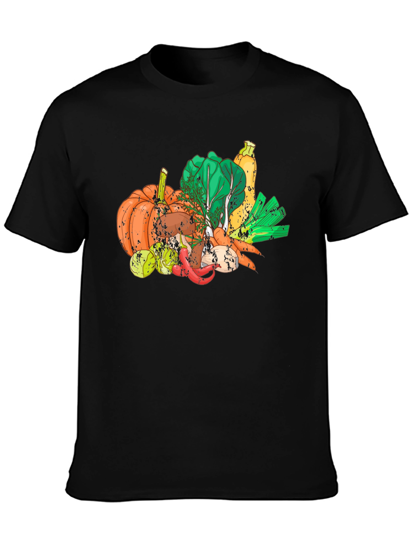 Vegetable Medley Graphic Black T-Shirt