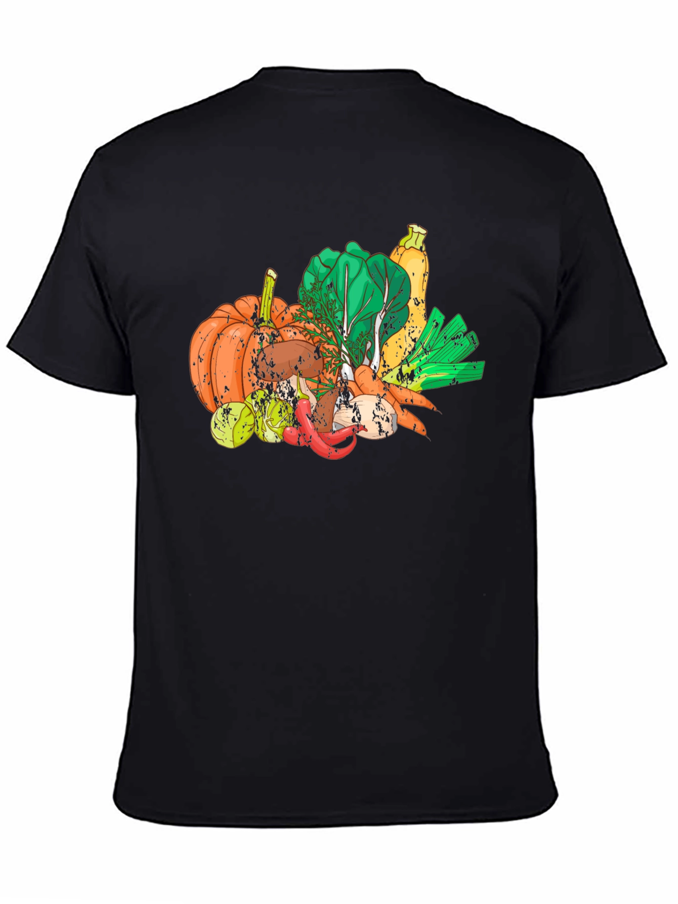 Vegetable Medley Graphic Black T-Shirt