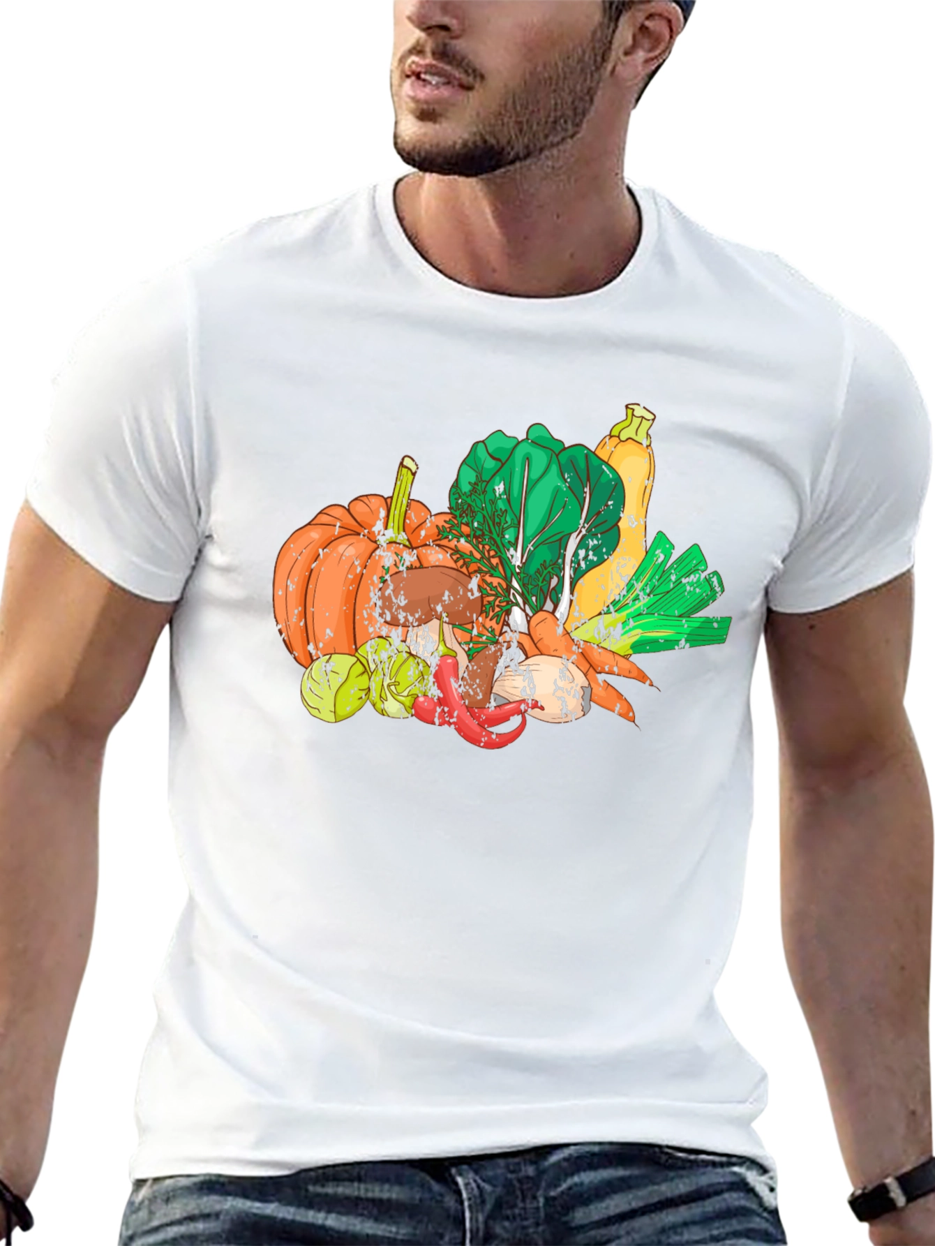 Vegetable Medley Graphic Black T-Shirt