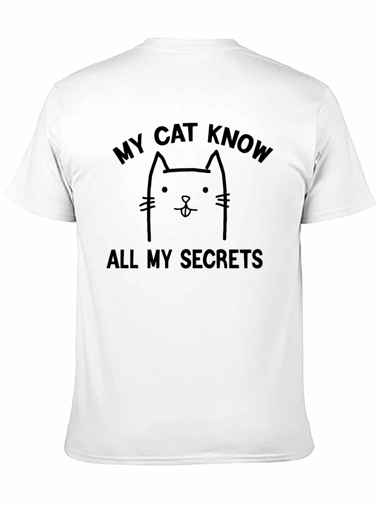 My Cat Knows All My Secrets Black Graphic Tee