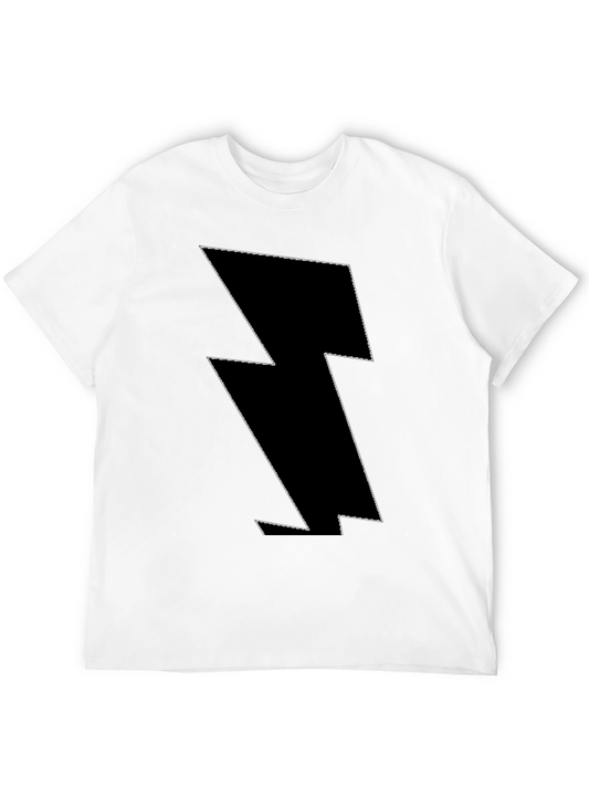 Lightning Bolt Graphic Tee - Bold Black Cotton T-Shirt