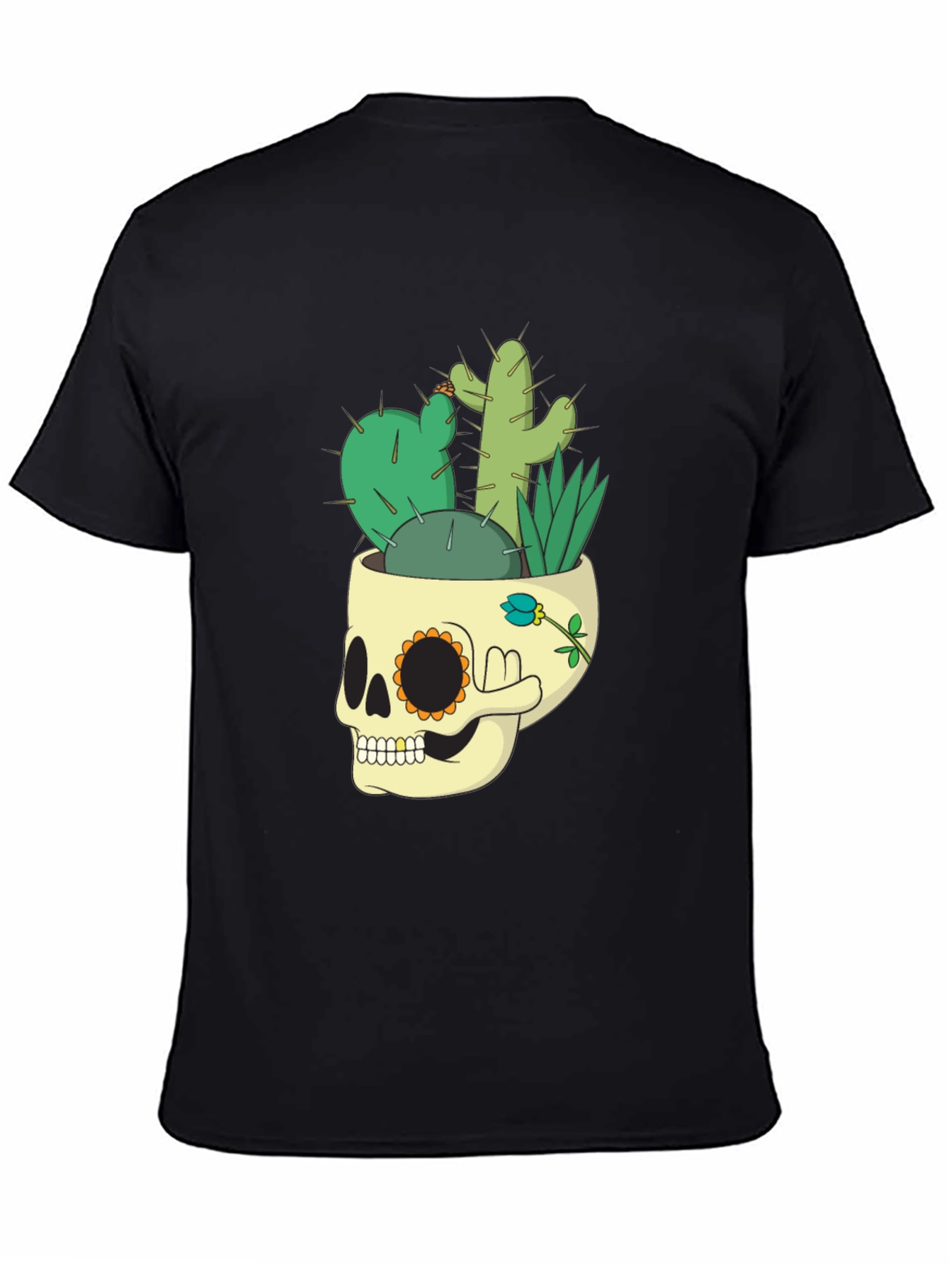 Skull Cactus Graphic Tee - Mens Black T-Shirt