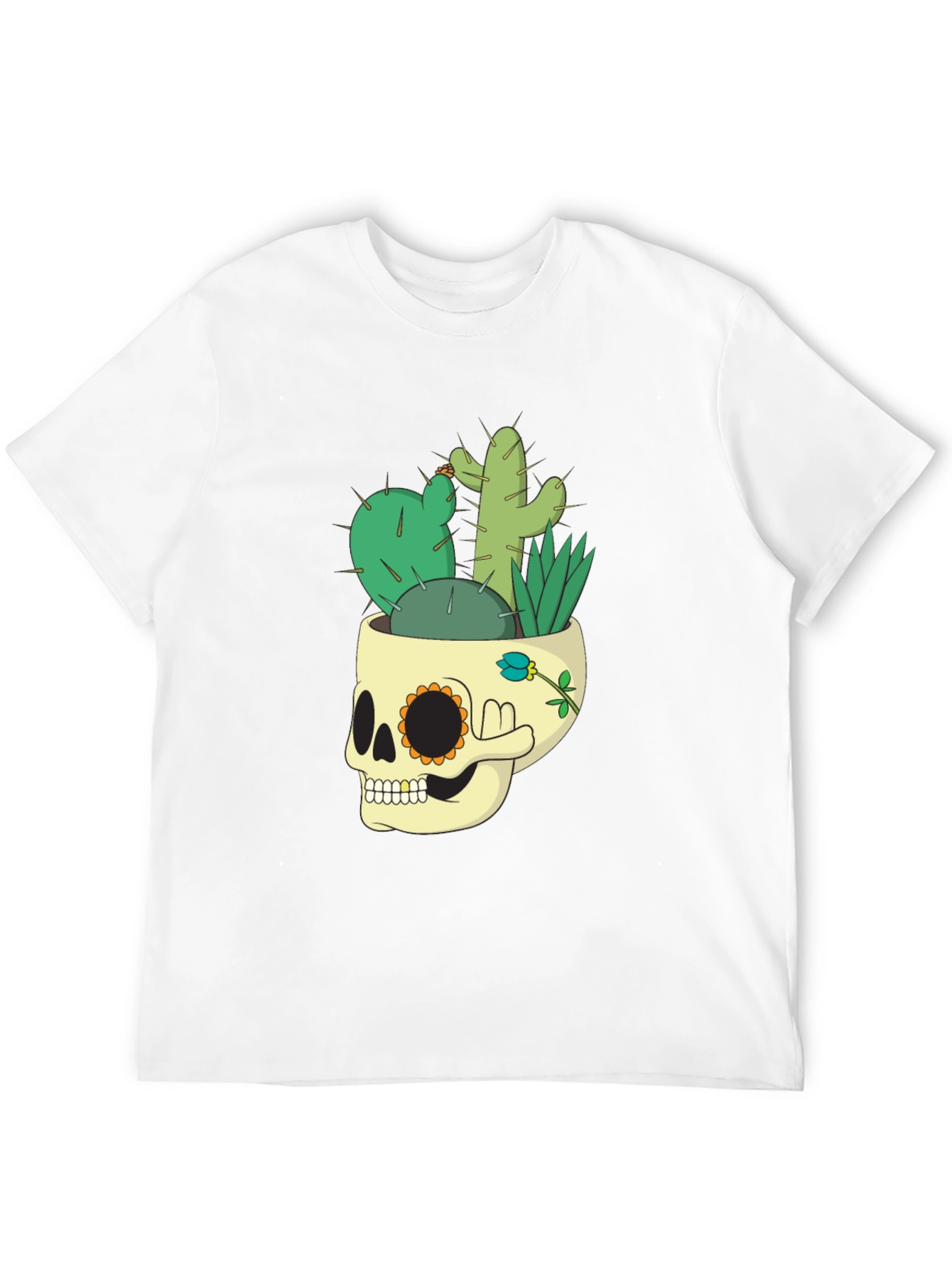Skull Cactus Graphic Tee - Mens Black T-Shirt